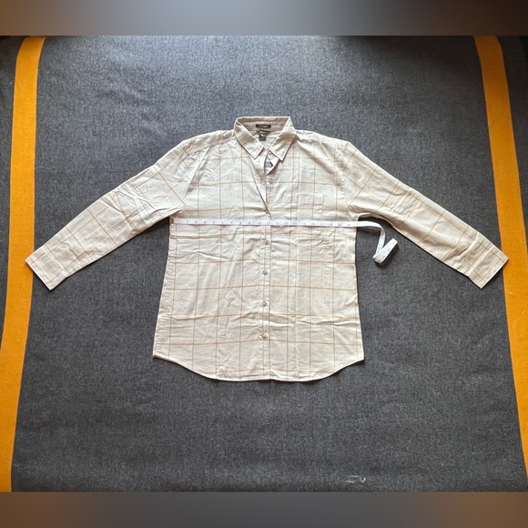 NWT Grey Eddie Bauer Boyfriend Flannel Shirt - Picture 4 of 9